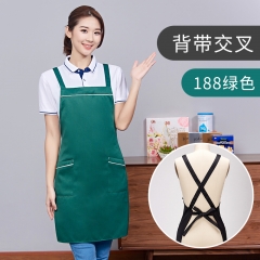 武漢印字logo酒店超市餐廳飯店背帶松緊帶廣告圍裙雙口袋