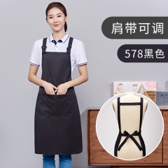 短袖廣告圍裙 禮品宣傳印字圍裙定做可印logo 餐廳廚房純色圍腰